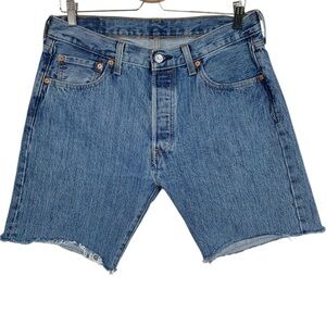 Levis 501 Cut Off Jean Shorts Jorts Size 33